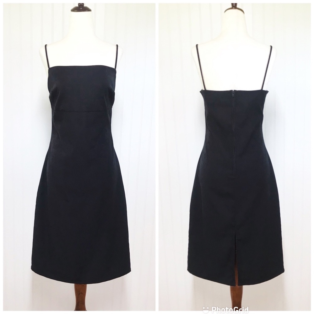Vintage Friends Rachel Monica Black Slip Dress Spaghetti Strap Size 8 Medium
